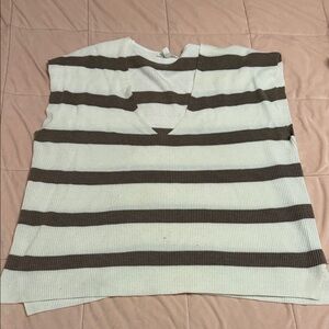 Splendid White and Brown Knit Top and sweater set